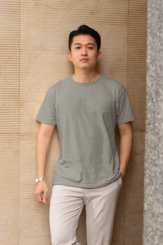 Solid Silver Relax fit tshirt