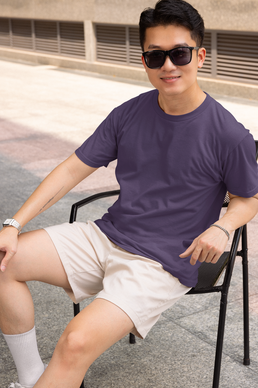 Solid Lavendar Relax fit tshirt