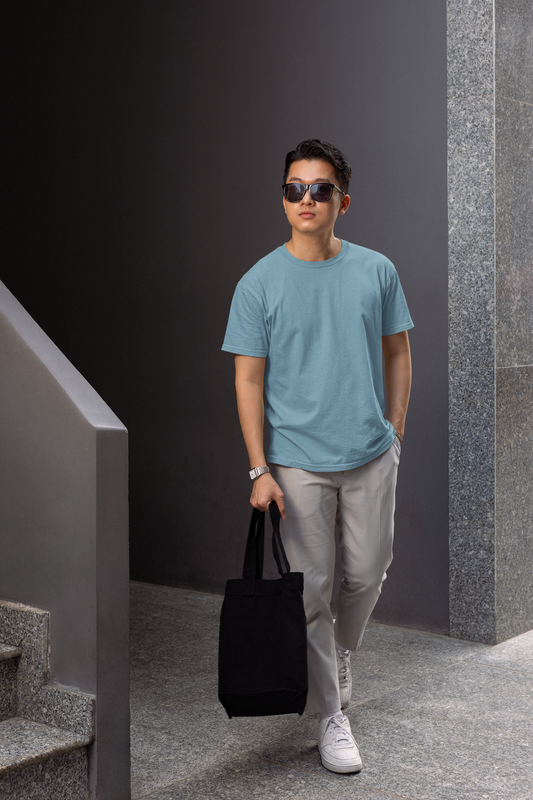 Solid Air Blue Relax fit tshirt